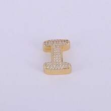1件新款锆石字母吊坠，优雅魅力，A-Z字母，18k镀金，珠宝制作配件