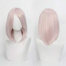 Karida 14-Inch Synthetic Fiber Cosplay Wig With Bangs, Layered Straight Hair, Unisex Cosplay Wig, High Density, Natural-Looking Cosplay Wig For Men And Women