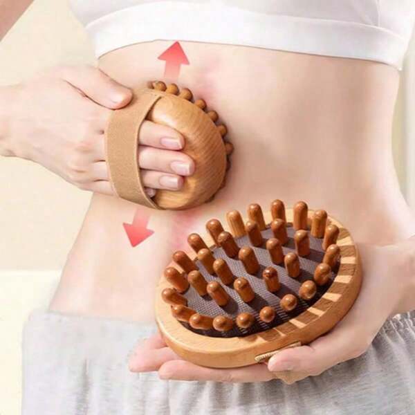 Body Anti Orange Peel Tissue Massage Brush Soothing Wood Essential Oil SPA Air Cushion Massage Comb Scalp Massage Brush Body Massager Fitness Accessories