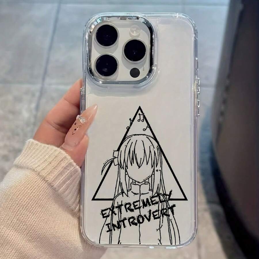 Funda para Teléfono: Nueva Funda de Anime Bocchi Rock Compatible con 17 16e 16 15 14 13 12 11 Pro X XR XSMAX 8 37 Plus, Marco de Lente Metálico Plateado con Cubierta Trasera Suave Transparente17 17promax - transparente - Ver 1