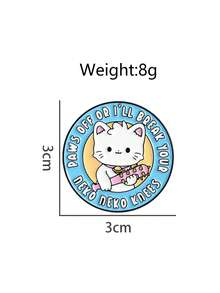 1pc Cute Fierce Kitten Brooch, Zinc Alloy Enamel-Like Material, Fierce Kitten Spiked Club Decor, Kitten Text Badge, Unisex Design, Daily Accessory Gift - Multicolor - View 3