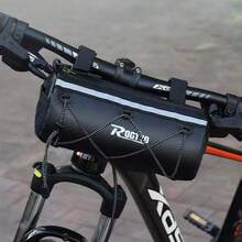 Large Capacity Adjustable Bicycle Handlebar Bag, Portable Front Frame Tube Bag For Handlebar Mount Bag Bike Bag - Black - View 9