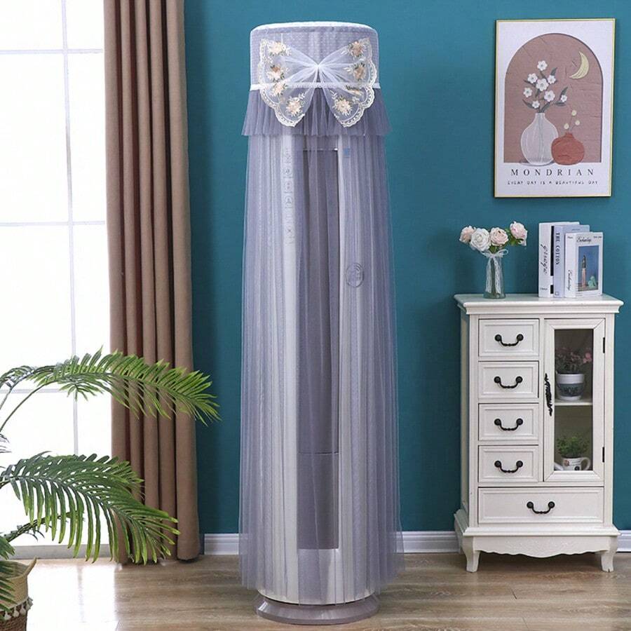 2pcs Cylindrical Air Conditioner Dust Cover, Universal Top Lid Cloth, Can Start AC Without Removing Dust Cover