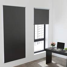Thermal Blackout Roller Blind, Clip-On Mounting, No Drilling Required, Thermal Blackout Roller Blind With Clips, Privacy Blind, Side-Mounted Roller Blind With Clips For Windows And Doors, Anthracite/Grey/White - 黑色 - 查看 6