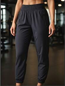 Women's Dry Fit Leggings In Cool Silk With Elastane, Sportswear, Fitness, Slim Fit - Rỉ Nâu - Xem 6