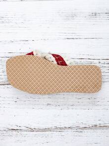 Damen 2025 Neue Mode Sommer/Frühling/Herbst Outdoor Tragen vielseitige sexy offene Zehenpartie flache Kreuzriemen leichte bequeme atmungsaktive rutschfeste Strand/Haus Pantoffeln - Rot - Übersicht 6