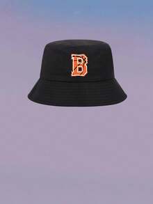 1顶儿童男女通用个性化26字母渔夫帽，时尚户外遮阳帽，适合春、夏、秋、冬日常佩戴，是生日、节日礼物和游戏活动的理想之选。 - 黑色 - 查看 19