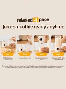 Multifunctional USB Charging Blender - 1500mAh Large-Capacity Battery, Essential Kitchen Tool For Smoothies & Shakes - Multicolor - View 9