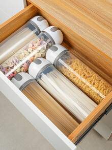 家用面条收纳盒，意面桶，谷物悬挂式意面收纳容器，厨房防潮密封罐 - 彩色 - 查看 4