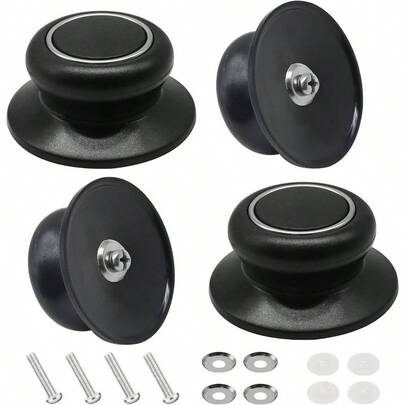 4 PCS Pot Lid Top Knob Universal Pot Lid Knob Handle, Heat Resistant And Prevent Static Electricity, Universal Pot Lid Knob Top Pan Easy Installation