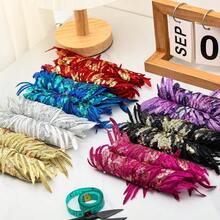[Free Shipping]Silvora Pair Embroidery Phoenix Costume Sequin Appliques Patches, Peacock Feather Tail Applique Embellishments For Dance Dresses,Clothes,T-Shirt,Neckline Bodice Pants (Blue) - Blue - 查看 8