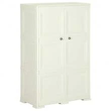vidaXL Armadio in plastica 79x43x125 cm design bois gelato alla vaniglia - Beige - Visualizzare 1