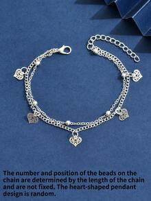 1 pieza Tobillera con borlas con estrellas y luna de moda, adecuada para uso diario (posición y cantidad del colgante al azar) - Amarillo Oro - Ver 6