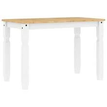 vidaXL Mesa de manjedoura  branca 112x60x75 cm pino madeira maciça - Branco - Ver 2