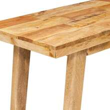 vidaXL Mesa de comedor natural madera maciza de mangue 100 x 35 x 75 cm - Marrón - Ver 6