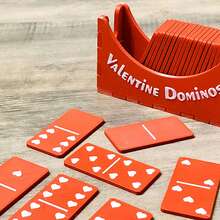 3D打印情人节多米诺骨牌套装：送给爱人的独特个性化礼物 - 紅白色 - 查看 3