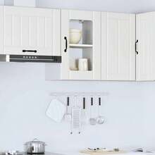vidaXL Armário mural de cozinha com porte en verre Lucca branco - Branco - Ver 4