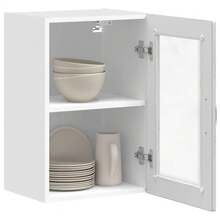 vidaXL Armário mural de cozinha com porte e verre Porto sonoma gris - Cinza - Ver 4