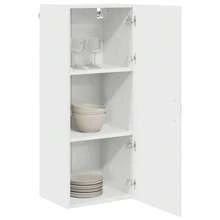 vidaXL Meuble mural de cuisine avec étagère Blanc 40 x 31 x 100 cm - Blanc - Voir 3