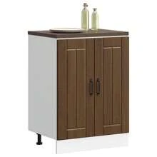 vidaXL Mueble bajo lavabo Lucca marrón madera de ingeniería - Marrón - Ver 3
