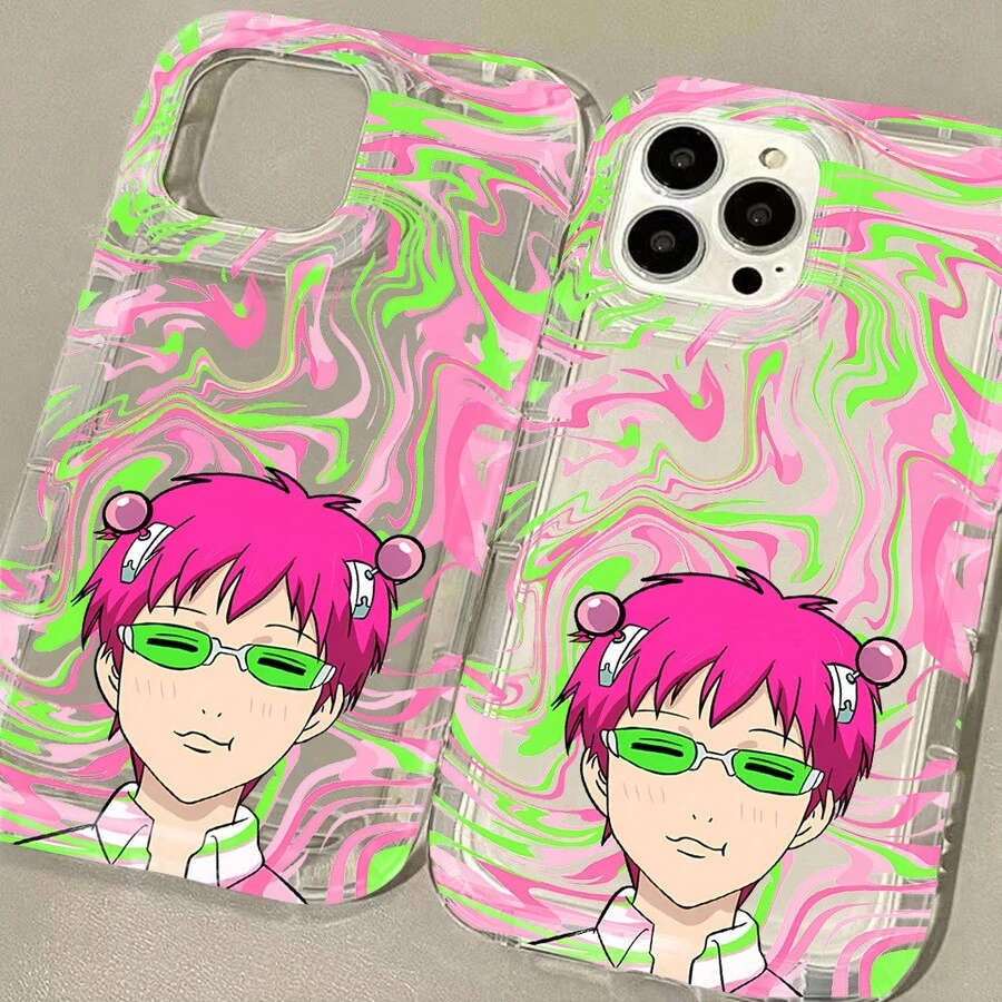 The D-Disastrous Life Of Saiki K Phone Case For  17 16e 16 15 14 13 12 11 Pro Max Mini Air XR XS X 7 8 Plus Shockproof Airbag Soft TPU Back Cover Funda Para  17 Pro Covers For  Cheap  17 Case Valentine's Day - 混合顏色 - 查看 1