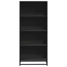 Bibliothèque vidaXL noire 60x35x139 cm en bois ingénierie - Noir - Voir 4