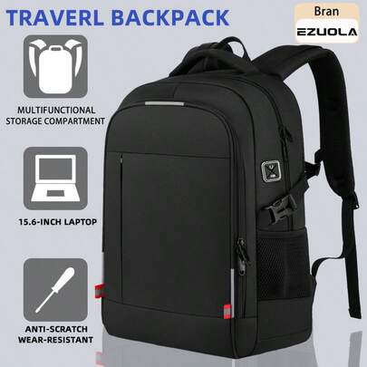 EZUOLA 15.6英寸多色时尚笔记本电脑背包，防水商务背包，适合男士，轻便，适合上学、大学、工作或旅行，可用作办公包，适合青少年和大学生，非常适合中小学生、高中生、返校季、学习用品、书包，经典休闲背包，适合男孩和男士，户外活动、旅行、徒步、工作、商务、通勤防水背包