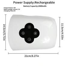 1个无线电动按摩器，USB充电，全方位穴位按摩，3种气囊模式和5档温度设置，情人节和生日的完美礼物，男女皆宜 - 彩色 - 查看 10