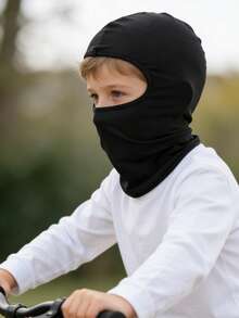 1pc Children's Solid Color Balaclava - Sun Protection Breathable Full Face Mask, Suitable For Cycling And Outdoor Sports - 1PC - View 2