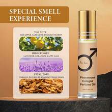 FLATPEA 持久留香男士费洛蒙香水油，高品质，天然木质香调，清新怡人，高级滚珠香水，奢华无酒精配方，金色优雅设计，释放您的魅力，吸引他人，约会香水，理想的节日礼物 - 金色標誌滾珠 - 查看 2