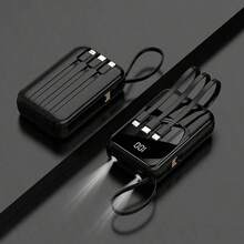 XBJ 黑色 10000mAh 移动电源 - PD20W 快充便携式充电器，带手电筒，旅行必备手机电池组。兼容 /安卓手机。非常适合夏季假期、户外旅行、露营和应急备用。送给男士、家人、朋友的礼物，生日礼物，情人节礼物。（电量显示）（黑色） - 夢幻黑 - 查看 1