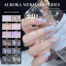 MIANEL 12ML 2026新款日式冬季美甲珍珠贝壳线胶指甲油，珍珠贝壳质地，带有细闪和珠光效果，白色指甲光疗指甲油凝胶，秋季美甲冬季美甲新年美甲可卸LED UV美甲设计，适用于美甲沙龙和DIY使用 - 彩色 - 查看 28