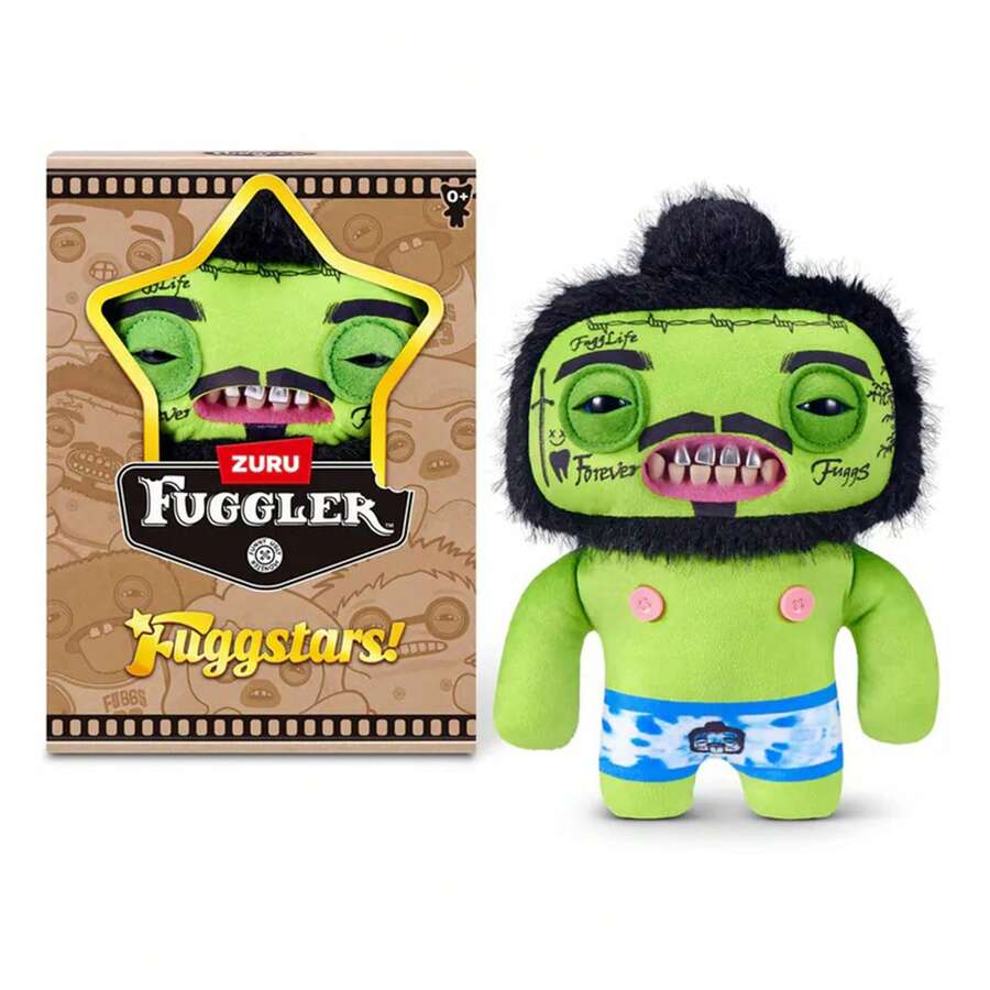 Spin Master Fugg Stars系列毛绒娃娃，9英寸趣味丑陋怪兽毛绒软娃娃，古灵精怪又可爱，可收藏，节日生日礼物，适合儿童、青少年、成人和毛绒娃娃爱好者 - Rhymer Mcslimer - 查看 1