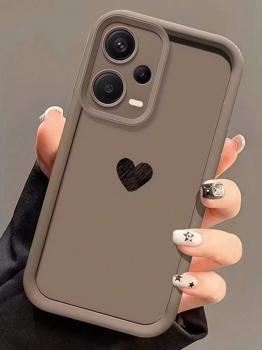 1 ốp lưng điện thoại Dopamine mờ, viền chuyển màu, họa tiết trái tim dễ thương, thiết kế tối giản, kiểu hoạt hình đáng yêu, bảo vệ hoàn hảo cho các dòng điện thoại Honor X7/Galaxy A56 5G/Infinix Smart 8/Infinix Hot 40/Transsion Spark 30C/Spark Go 2024/Redmi Note 14 5G/Moto E22/E22i/OPPO A54, phiên bản quốc tế, không phải phiên bản nội địa. - Màu nâu - Xem 1