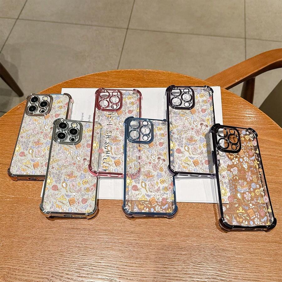 Disney Floral Mickey Mouse Patterned Phone Case With Fairy Tale Elements And Whimsical Designs. Compatible With IPhone 17, 16, 15, 14, 13, 12, And 11 Pro Models. Made Of TPU With Shockproof Protection. Ideal Gift For Family, Friends, Birthdays, Spring Festival, Holidays, Boyfriends, Girlfriends, And Valentine's Day. - 粉色 - 查看 1