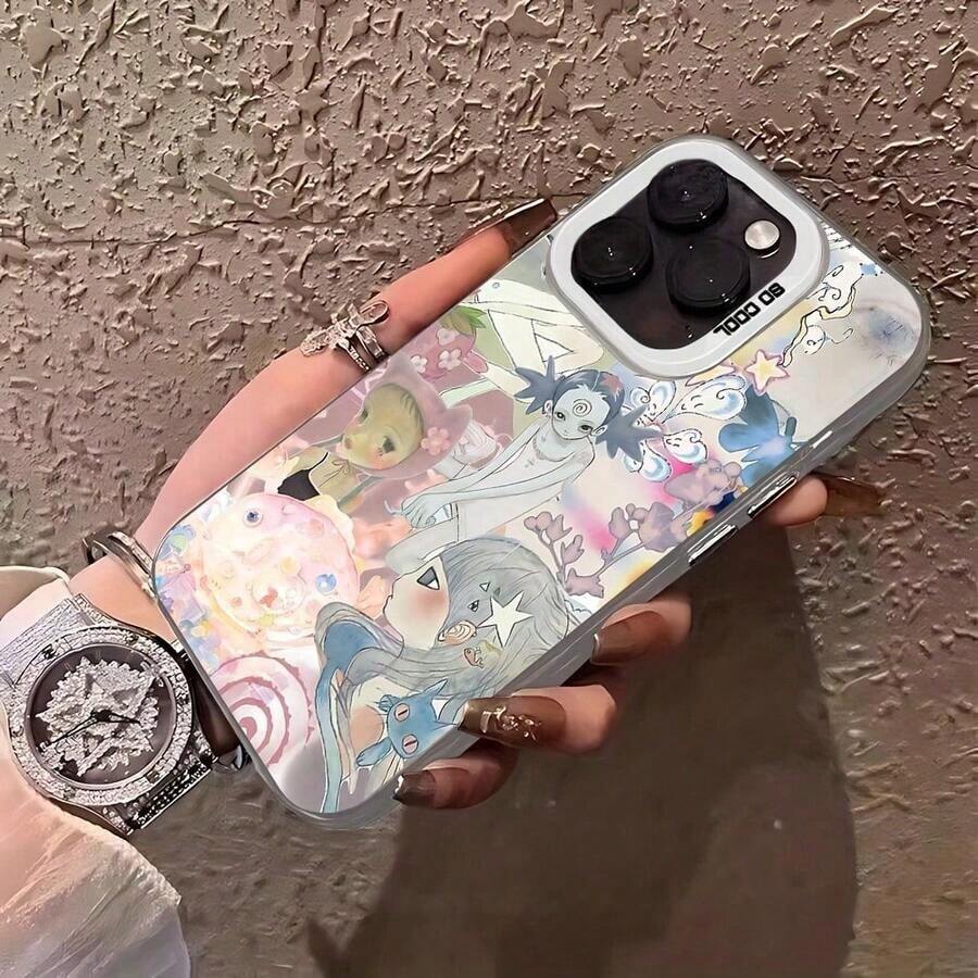 おしゃれなスマホケース  11/12/13/14/15/15pro/15 Plus/15 Promax/7plus/8plus/11pro/12pro/13pro/14pro/11promax/12promax/13promax/14promax/14plus/5 - 半透明シルバー - チェックする 1