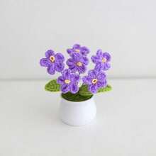 Handmade Flower Finished Products - Forget-Me-Not Artificial Flowers, Small Potted Plants, Home Decoration Ornaments, Creative Gifts, Knitted Flowers - 漸層粉紅色 - 查看 11