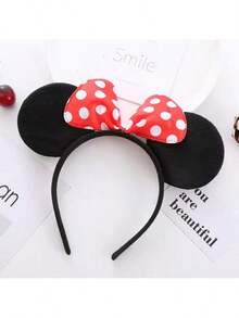 1pc Disney Minnie Mouse Ear Headband With Bow Design, Princess Costume Accessory, Suitable For Parties, Birthdays, Carnivals (Some Accessories Randomly Shipped), Perfect Gift, Birthday Gift, Ideal For Various Festivals, Fashionable Item, Luxury Choice. Perfect Gift For Friends Or Partners, Valentine's Day Decoration, Ideal Choice, Party Gift. - Multicolor - View 7