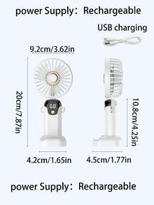 Mini Handheld Electric Fan, Electroplated Solid Color, Foldable With Hook Base, 5 Blades Strong Wind, 300mAh, Suitable For Travel, Beach, Vacation, Bedroom Decor And Bridesmaid Gift - Multicolor - View 7