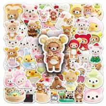 Cute Rilakkuma Bear Stickers Set 54 Pcs Adhesive Vinyl Decals For Diy Craft Laptop Water Bottle And Notebook Decoration - 54pcs - View 2