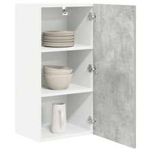 vidaXL Armoire suspendue Gris béton et Blanc 40 x 31 x 80 cm - Gris - Voir 3