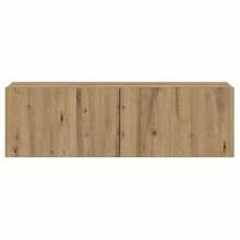 vidaXL Mural TV Meuble chêne artesanal 100x30x30 cm engenharia madeira - Castanho - Ver 4