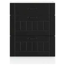 vidaXL Meuble bas de cuisine << Lucca » en bois d'ingénierie noir - Noir - Voir 4