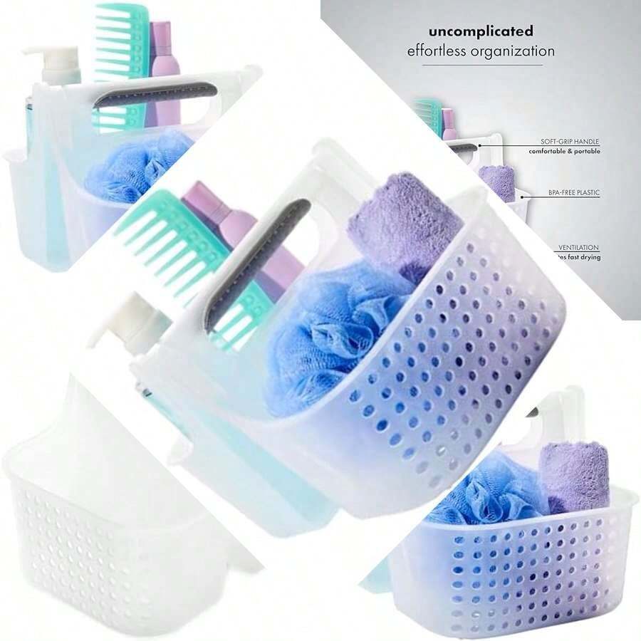 Baño Organizador: Bolsa de Ducha de 2 Compartimentos con Agarre Suave para Almacenamiento de Cubeta de Plástico, Evita Escarcha - PremiumFrost - Ver 1