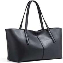 SHERCHPRY Bolso Tote para Mujer, Bolsa de Hombro para Mujer de Piel PU Gran Capacidad Bolso de Trabajo Bolsoss de Compras Tote Bag Elegante y Resistente para Uso Diario, 30*14*24cm - como en la foto - Ver 2