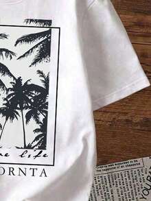 3 chiếc áo thun ngắn tay in chữ chủ đề nhiệt đới cho bé trai - Nhiều màu - Xem 5