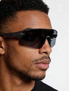 1副男士运动护目镜，轻巧镜框，佩戴无压迫感，适合户外骑行，带眼镜盒 - 彩色 - 查看 3