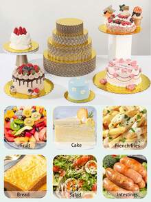 1 pieza/5 piezas/10 piezas Bases redondas para tartas, Bases redondas doradas para tartas, Bases de papel para tartas de 8/10 pulgadas, Bases para tartas DIY, Exhibición de postres y manualidades, Bases de cartón circulares, Bandejas de embalaje para hornear, Base dorada para tartas de cumpleaños y pasteles - Multicolor - Ver 8