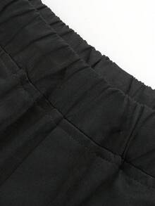 1 buc. Pantaloni jogging casual confortabili, simpli, de culoare solidă, pentru copii mici, băieți - Negru - Vizualizare 9
