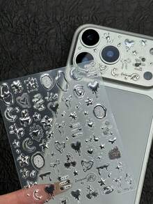 1张贴纸 + 3张磨砂透明相机镜头保护膜，柔软防刮，适用于 17 Pro Max/17 Pro - 金屬愛心 - 查看 8